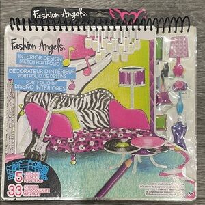Pink & Lime Interior Design Sketch Portfolio
